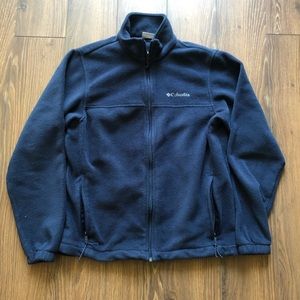 Columbia Full-zip Fleece Jacket Navy Blue Medium